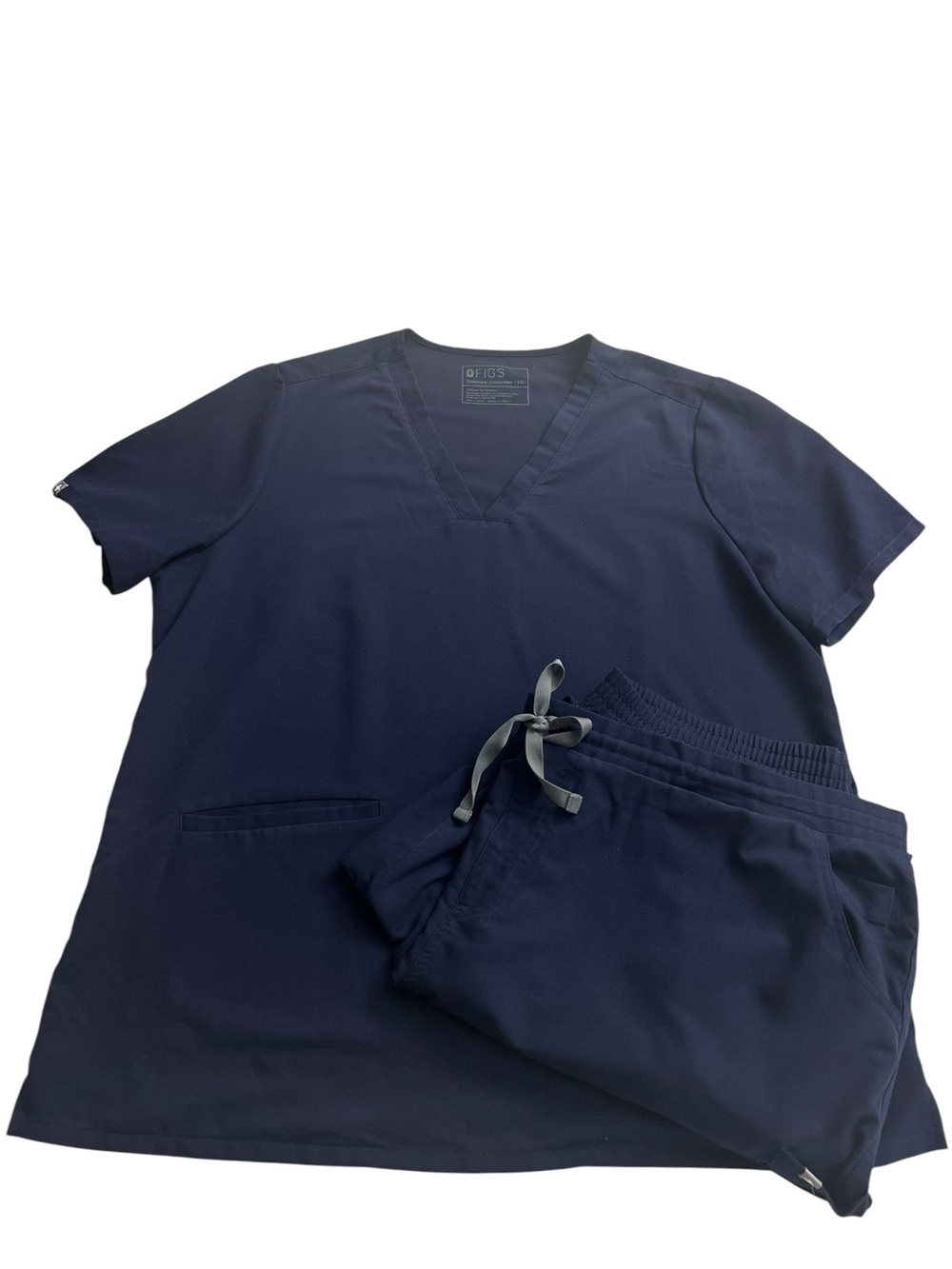 FIGS Scrubs Set Navy Blue XXL Casma Top & Yola Skinny Scrub Pants Women XXL/P